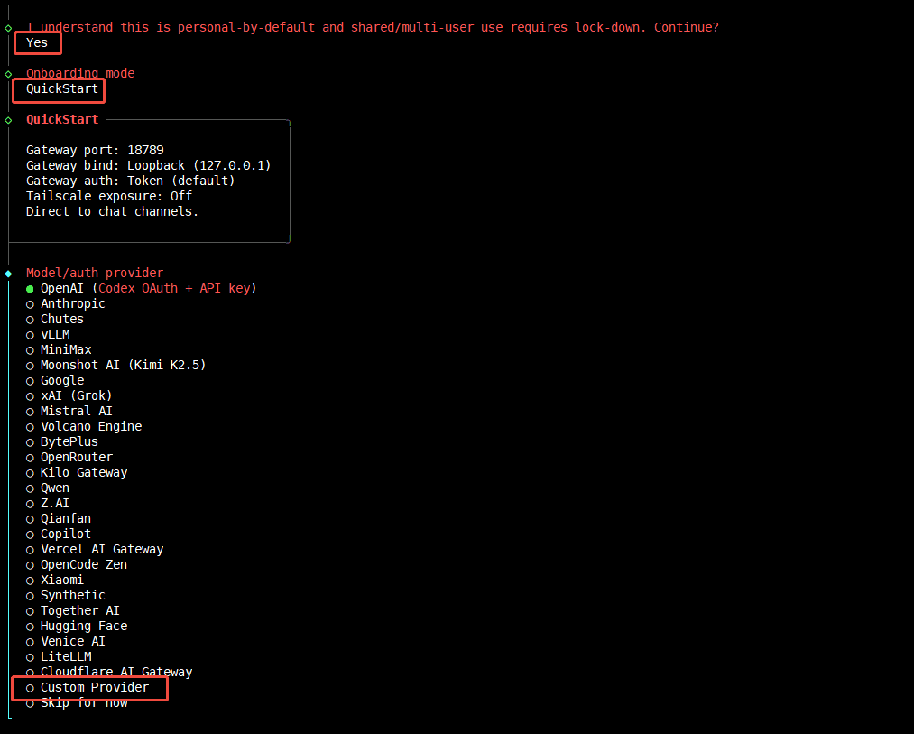 OpenClaw onboard wizard